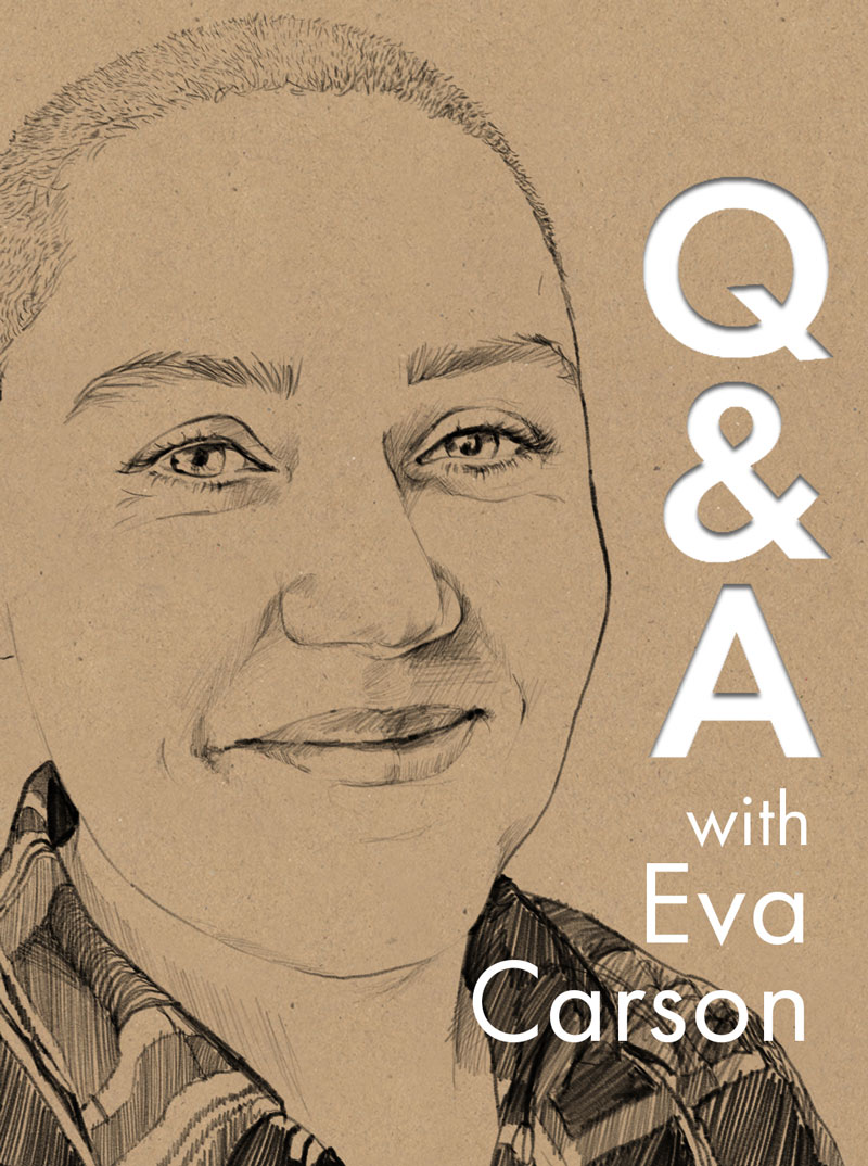 Drawing of Eva Carson.